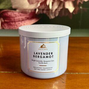 NEW LAVENDER BERGAMOT 3-Wick Candle Bath & Body Works